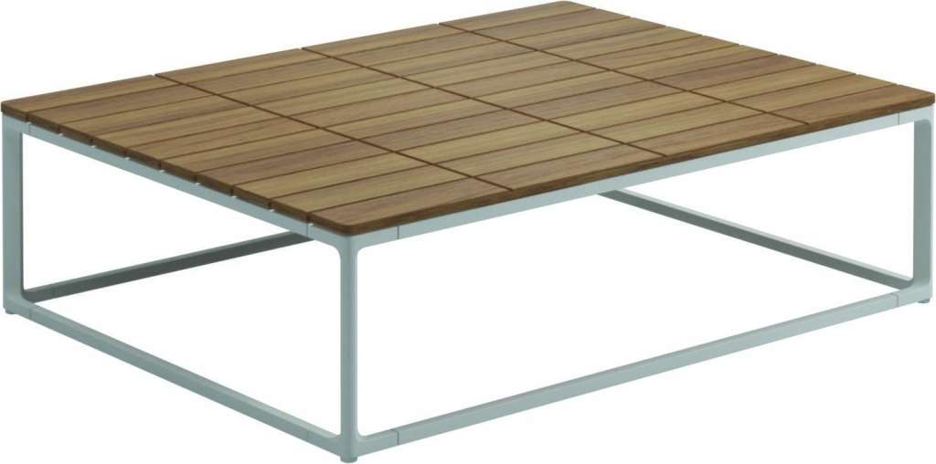 Gloster - Maya Couchtisch - Teak - gestell white - 75 x 100 cm - outdoor