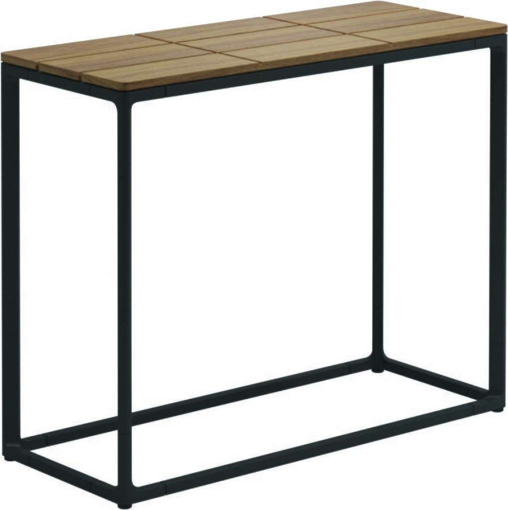 Gloster - Maya Konsolentisch - Teak - gestell meteor - 75 x 30 cm - low - outdoor