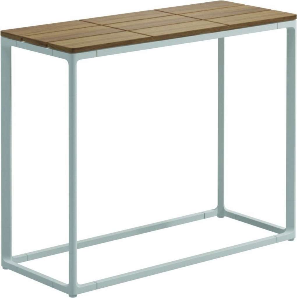 Gloster - Maya Konsolentisch - Teak - gestell white - 75 x 30 cm - low - outdoor