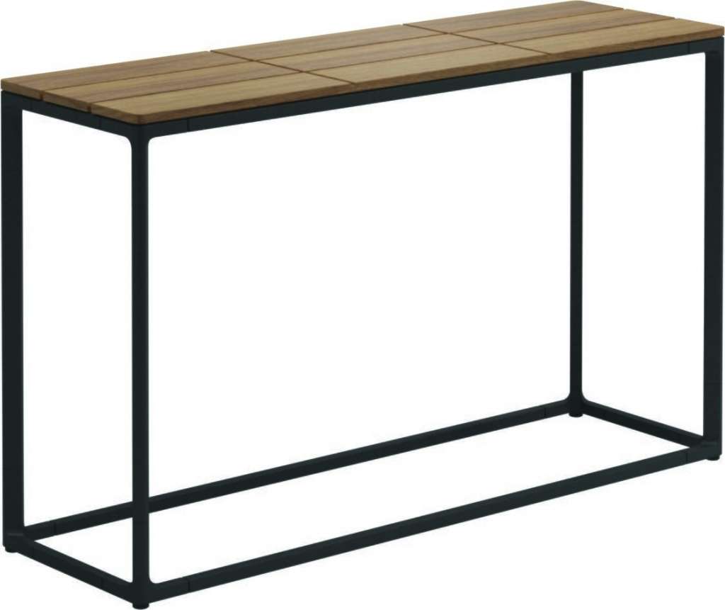 Gloster - Maya Konsolentisch - Teak - gestell meteor - 100 x 30 cm - low - outdoor