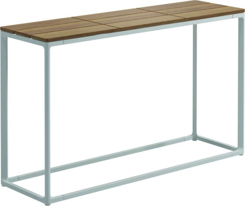 Gloster - Maya Konsolentisch - Teak - gestell white - 100 x 30 cm - low - outdoor