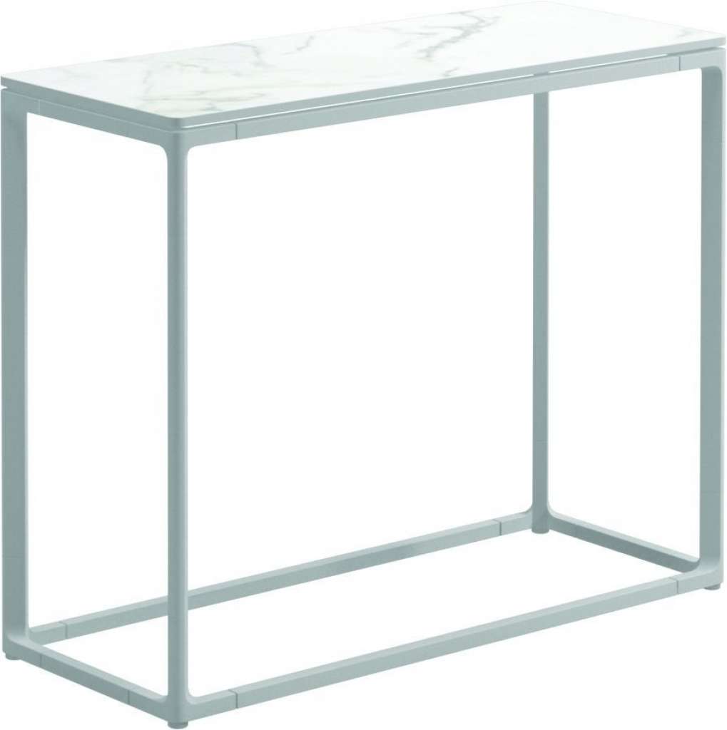 Gloster - Maya Konsolentisch - Bianco Ceramic - gestell white - 75 x 30 cm - low - outdoor