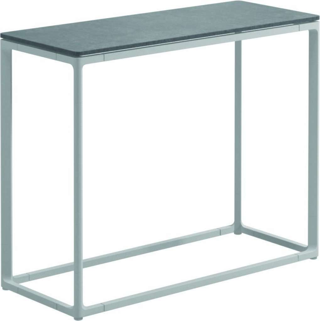 Gloster - Maya Konsolentisch - Pumice Ceramic - gestell white - 75 x 30 cm - low - outdoor