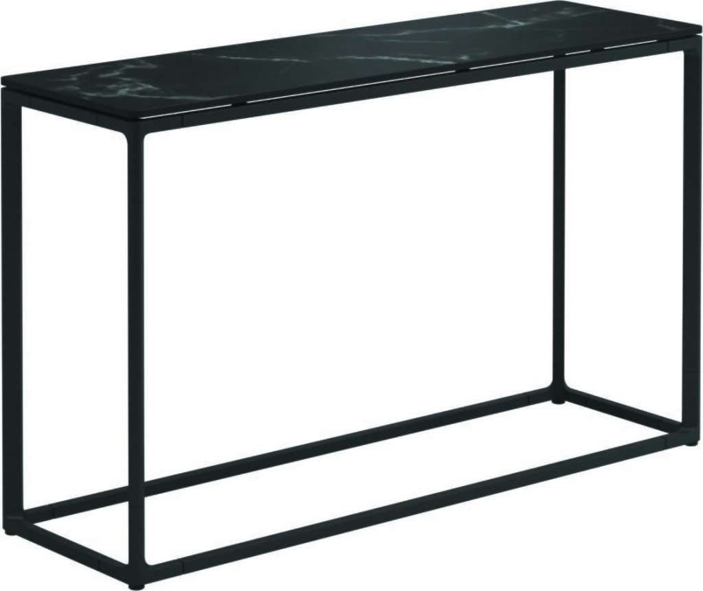 Gloster - Maya Konsolentisch - Nero Ceramik - gestell meteor - 100 x 30 cm - low - outdoor
