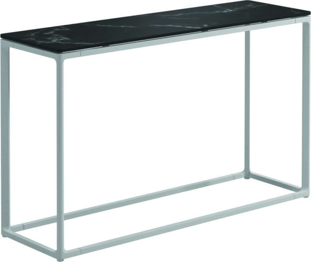 Gloster - Maya Konsolentisch - Nero Ceramik - gestell white - 100 x 30 cm - low - outdoor