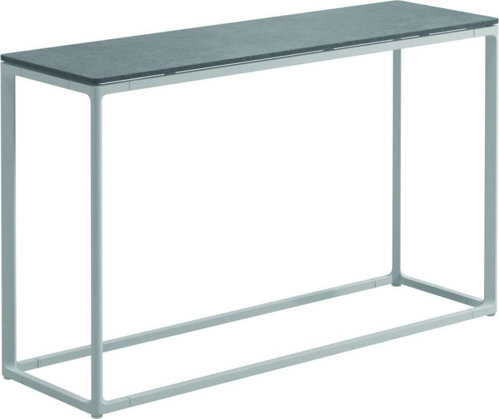 Gloster - Maya Konsolentisch - Pumice Ceramic - gestell white - 100 x 30 cm - low - outdoor