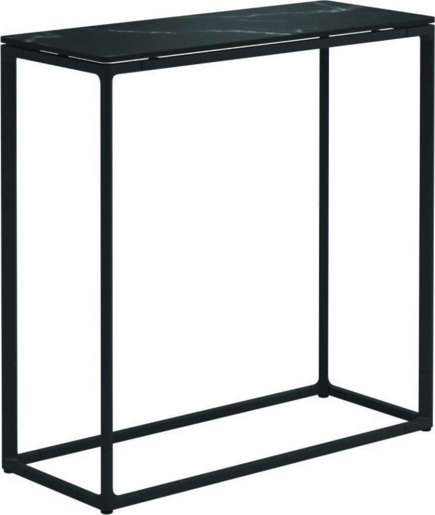 Gloster - Maya Konsolentisch - Nero Ceramik - gestell meteor - 75 x 30 cm - tall - outdoor