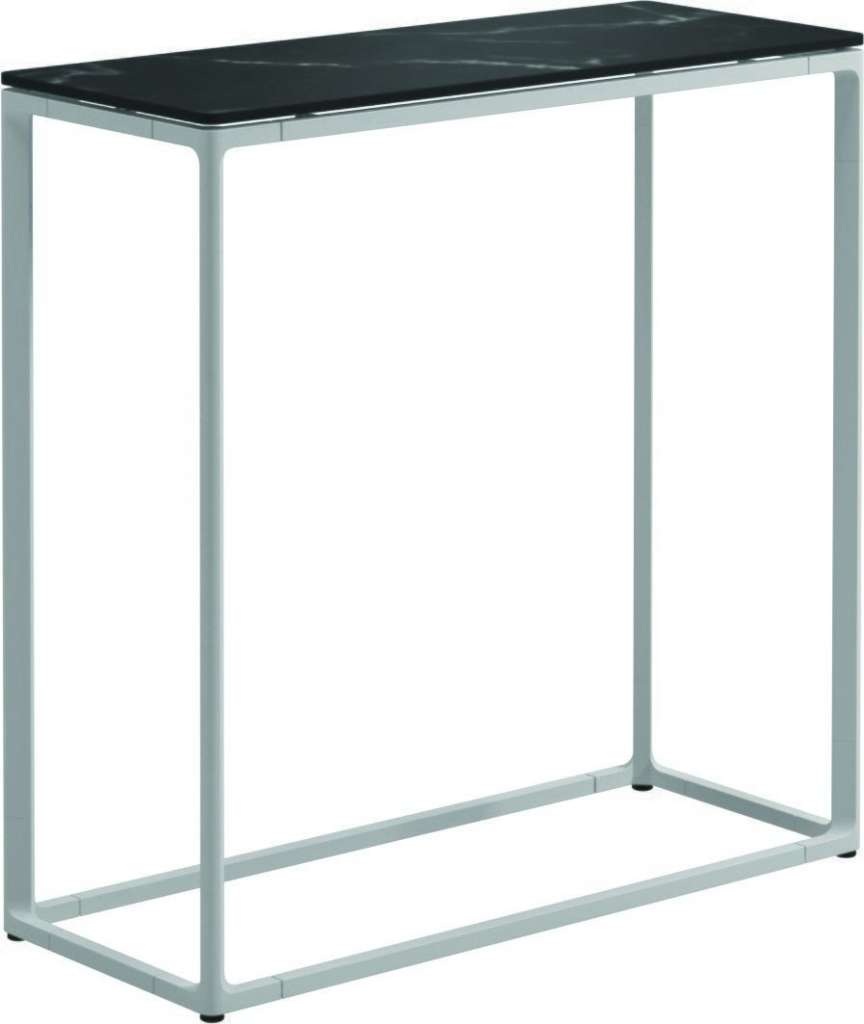 Gloster - Maya Konsolentisch - Nero Ceramik - gestell white - 75 x 30 cm - tall - outdoor