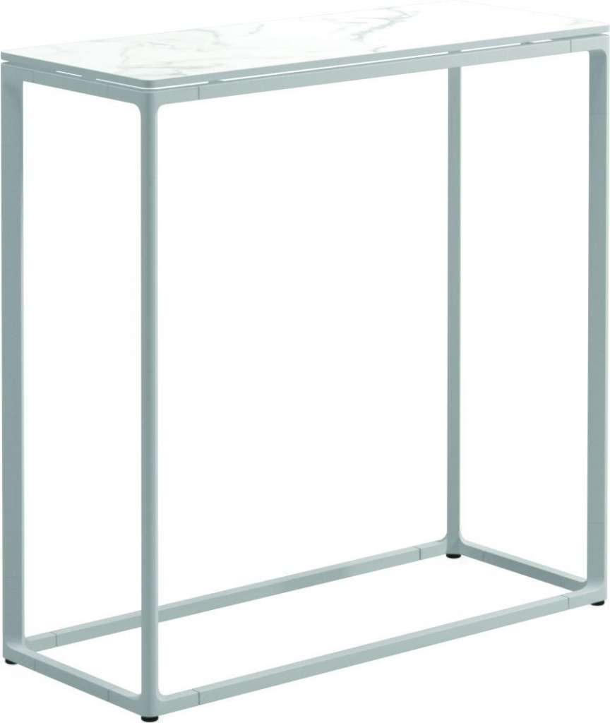 Gloster - Maya Konsolentisch - Bianco Ceramic - gestell white - 75 x 30 cm - tall - outdoor