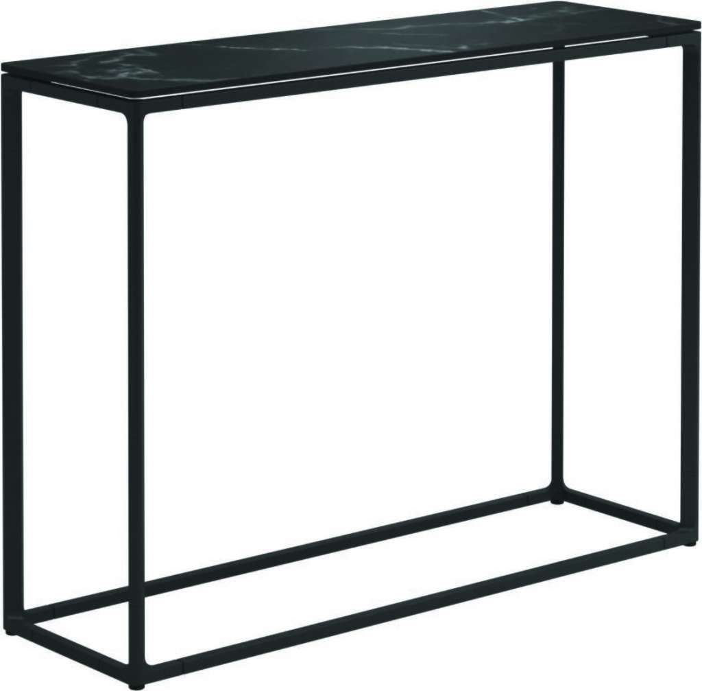 Gloster - Maya Konsolentisch - Nero Ceramik - gestell meteor - 100 x 30 cm - tall - outdoor