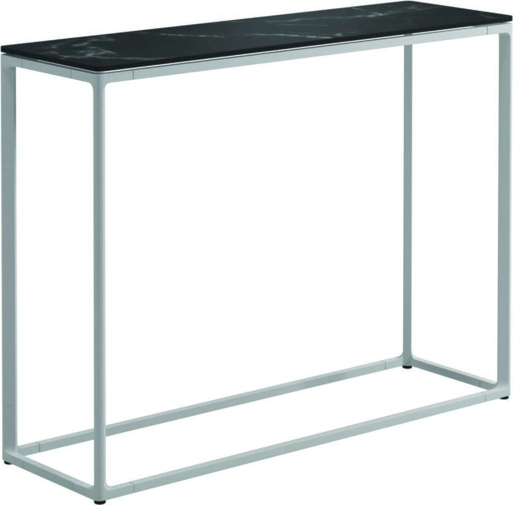 Gloster - Maya Konsolentisch - Nero Ceramik - gestell white - 100 x 30 cm - tall - outdoor