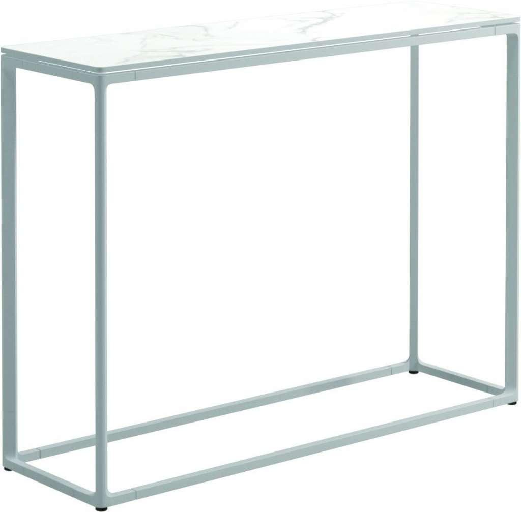 Gloster - Maya Konsolentisch - Bianco Ceramic - gestell white - 100 x 30 cm - tall - outdoor