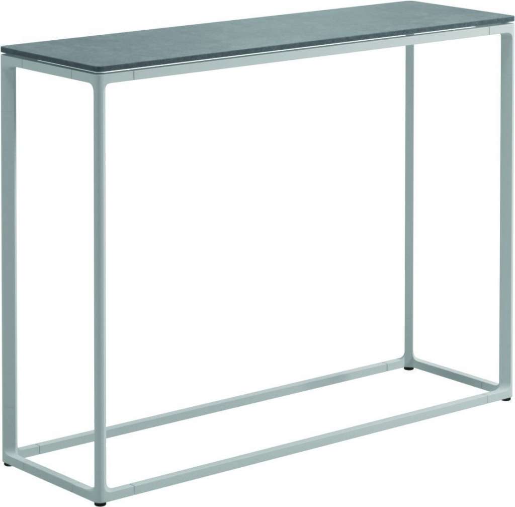 Gloster - Maya Konsolentisch - Pumice Ceramic - gestell white - 100 x 30 cm - tall - outdoor