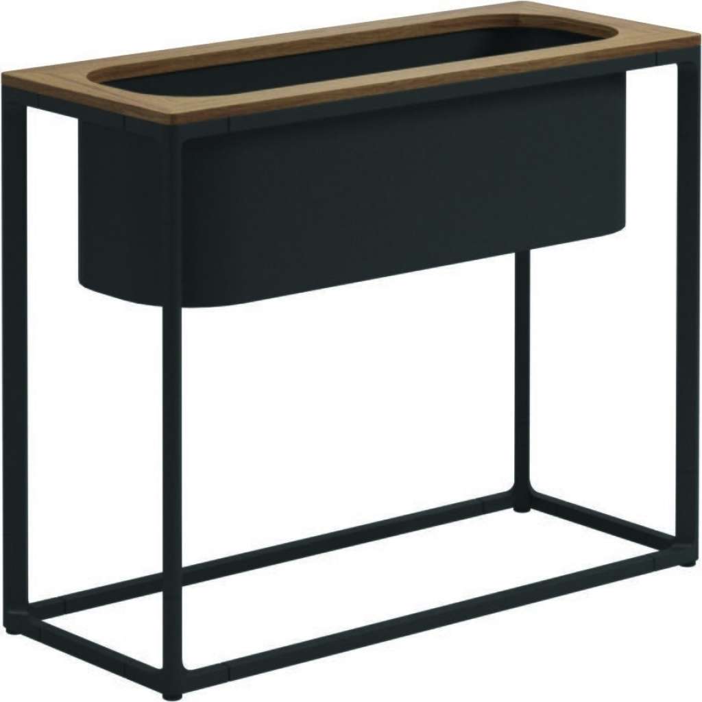 Gloster - Maya Pflanzenständer - Teak - gestell meteor - 75 x 30 cm - low - outdoor