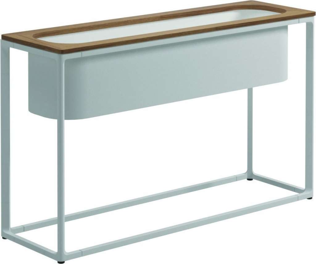 Gloster - Maya Pflanzenständer - Teak - gestell white - 100 x 30 cm - low - outdoor