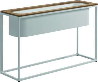Gloster - Maya Pflanzenständer - Teak - gestell white - 100 x 30 cm - low - outdoor