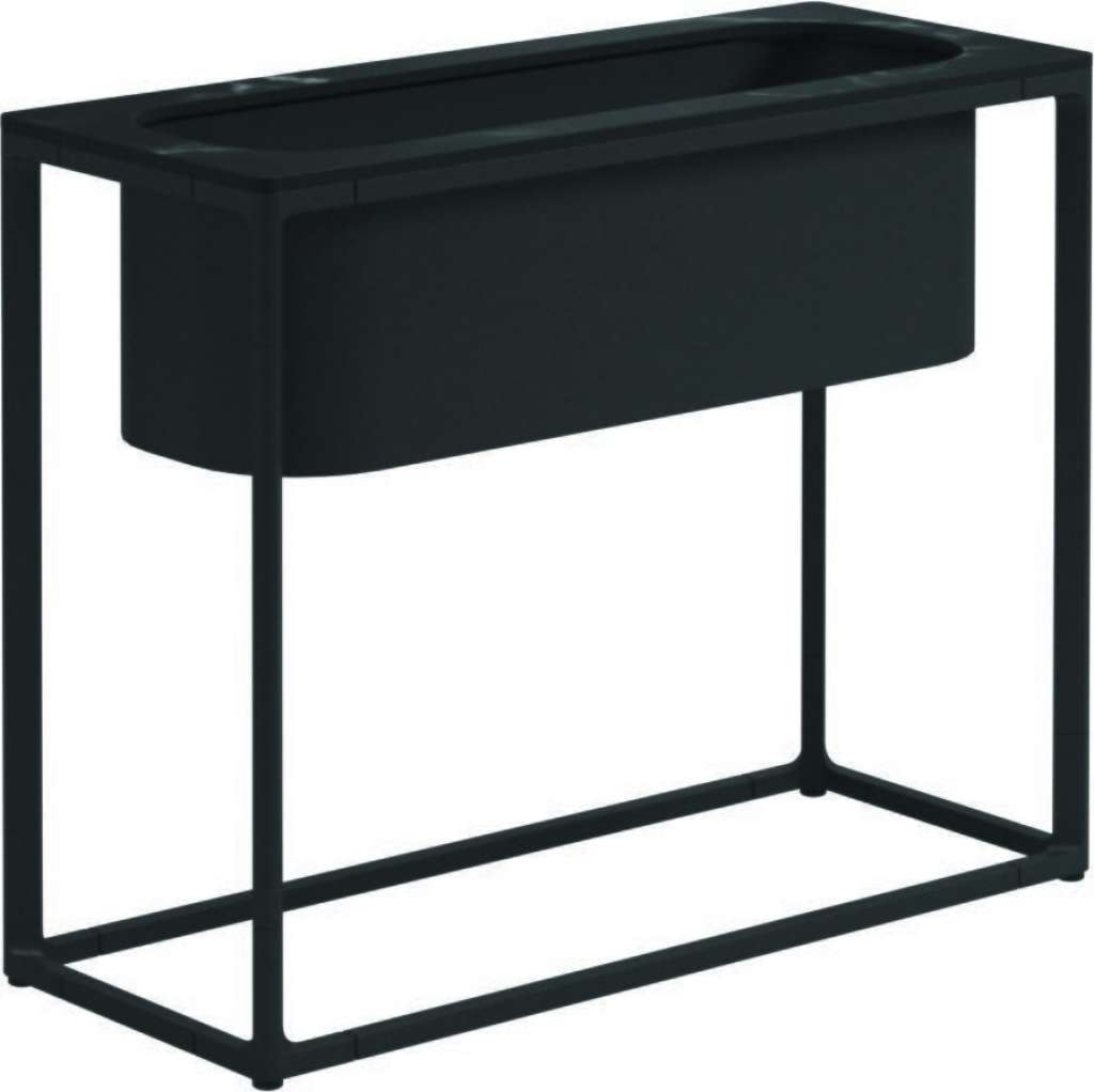 Gloster - Maya Pflanzenständer - Nero Ceramik - gestell meteor - 75 x 30 cm - low - outdoor