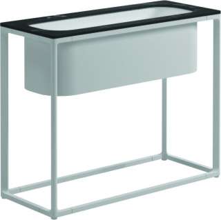 Gloster - Maya Pflanzenständer - Nero Ceramik - gestell white - 75 x 30 cm - low - outdoor