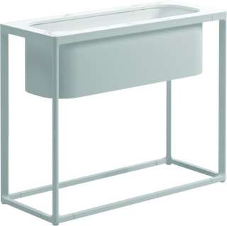 Gloster - Maya Pflanzenständer - Bianco Ceramic - gestell white - 75 x 30 cm - low - outdoor