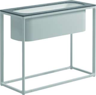 Gloster - Maya Pflanzenständer - Pumice Ceramic - gestell white - 75 x 30 cm - low - outdoor