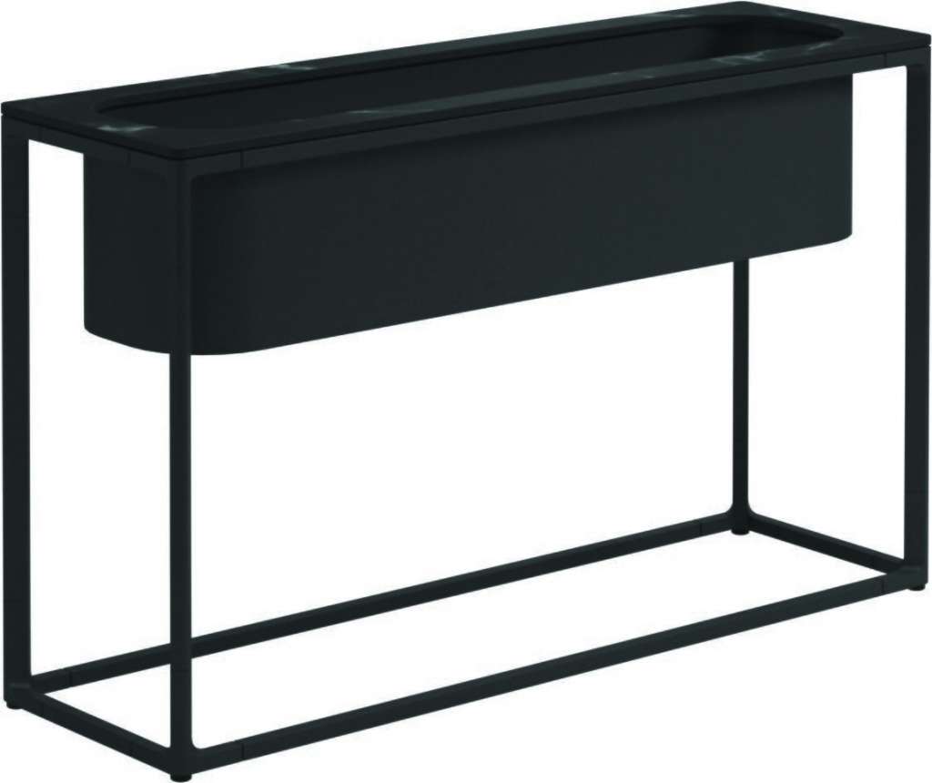 Gloster - Maya Pflanzenständer - Nero Ceramik - gestell meteor - 100 x 30 cm - low - outdoor