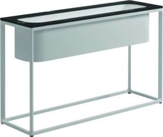 Gloster - Maya Pflanzenständer - Nero Ceramik - gestell white - 100 x 30 cm - low - outdoor