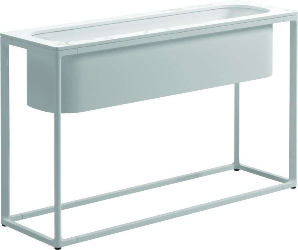 Gloster - Maya Pflanzenständer - Bianco Ceramic - gestell white - 100 x 30 cm - low - outdoor