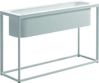 Gloster - Maya Pflanzenständer - Bianco Ceramic - gestell white - 100 x 30 cm - low - outdoor