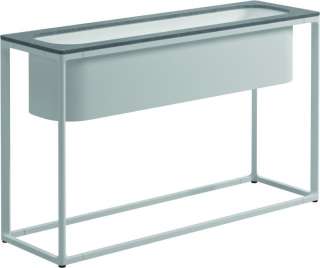 Gloster - Maya Pflanzenständer - Pumice Ceramic - gestell white - 100 x 30 cm - low - outdoor