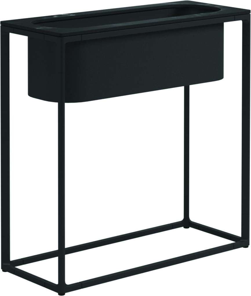 Gloster - Maya Pflanzenständer - Nero Ceramik - gestell meteor - 75 x 30 cm - tall - outdoor