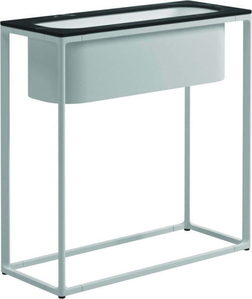 Gloster - Maya Pflanzenständer - Nero Ceramik - gestell white - 75 x 30 cm - tall - outdoor