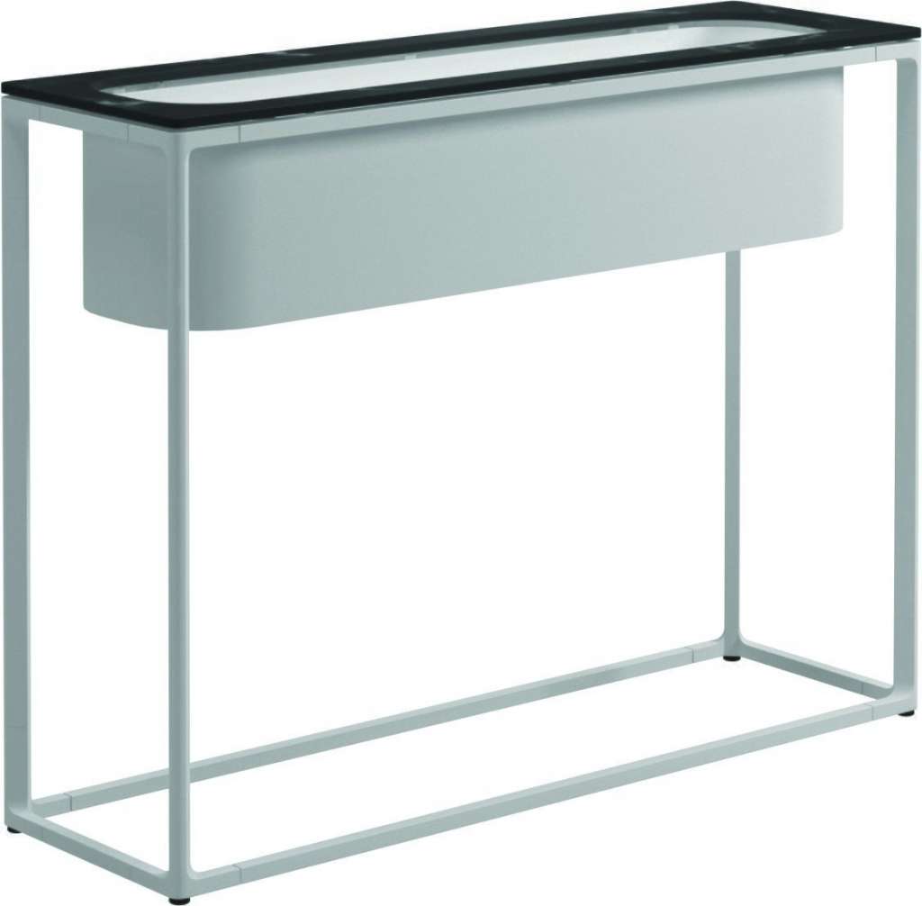 Gloster - Maya Pflanzenständer - Nero Ceramik - gestell white - 100 x 30 cm - tall - outdoor