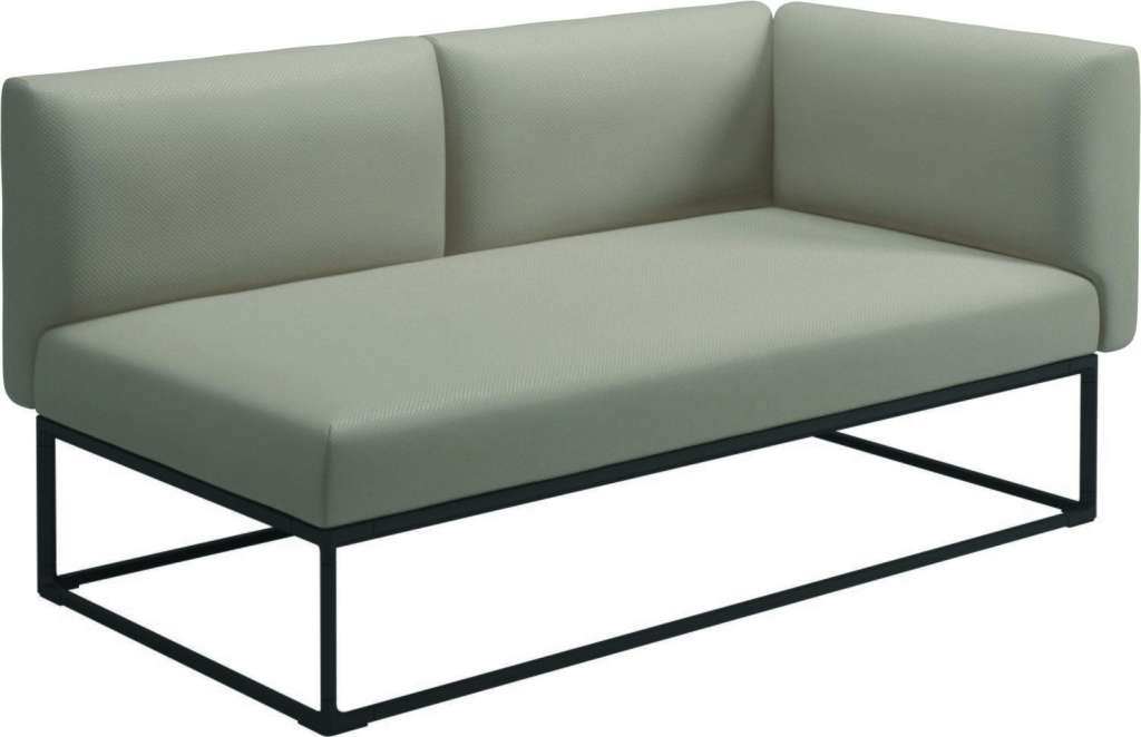 Gloster - Maya Endmodul - dot oyster - gestell meteor - 161 x 86 cm - outdoor