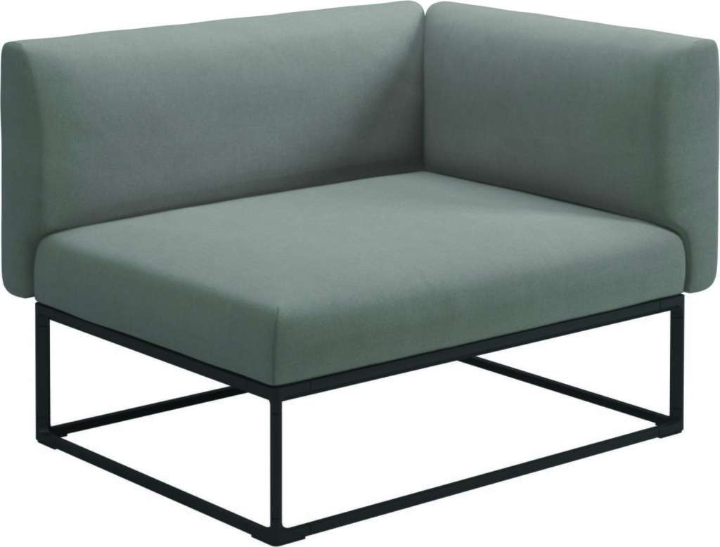 Gloster - Maya Endmodul - fife canvas grey - gestell meteor - 111 x 86 cm - outdoor