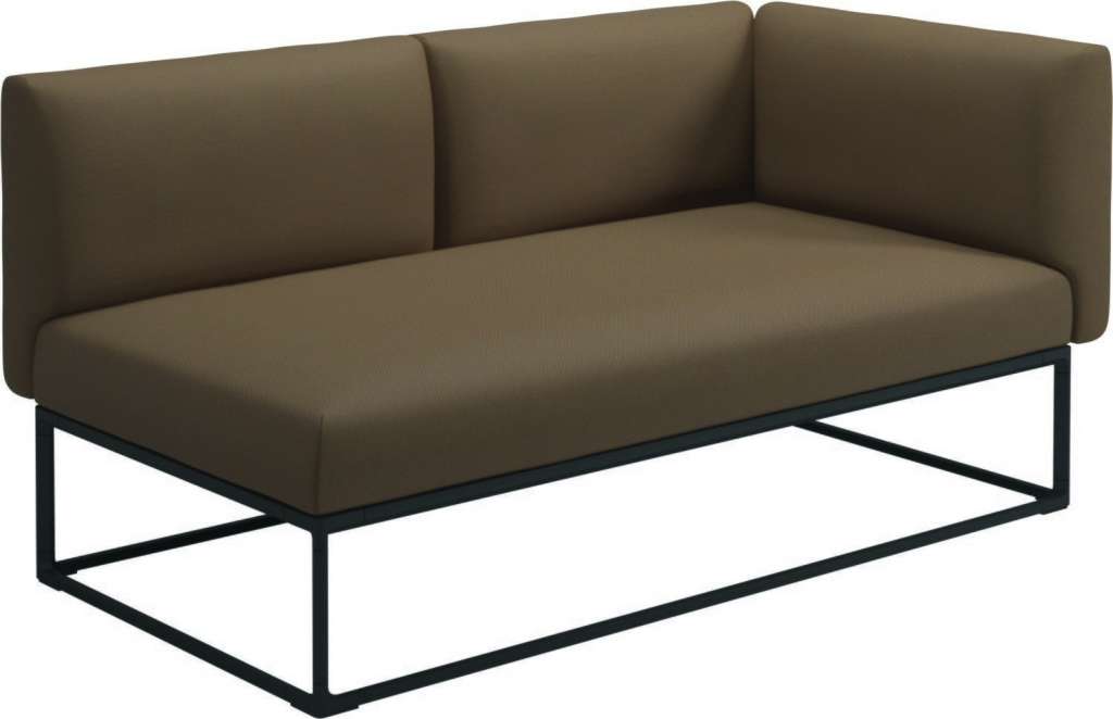 Gloster - Maya Endmodul - ravel ginger - gestell meteor - 161 x 86 cm - outdoor