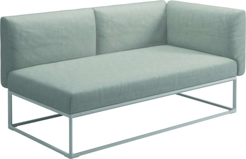 Gloster - Maya Endmodul - seagull - gestell white - 161 x 86 cm - outdoor