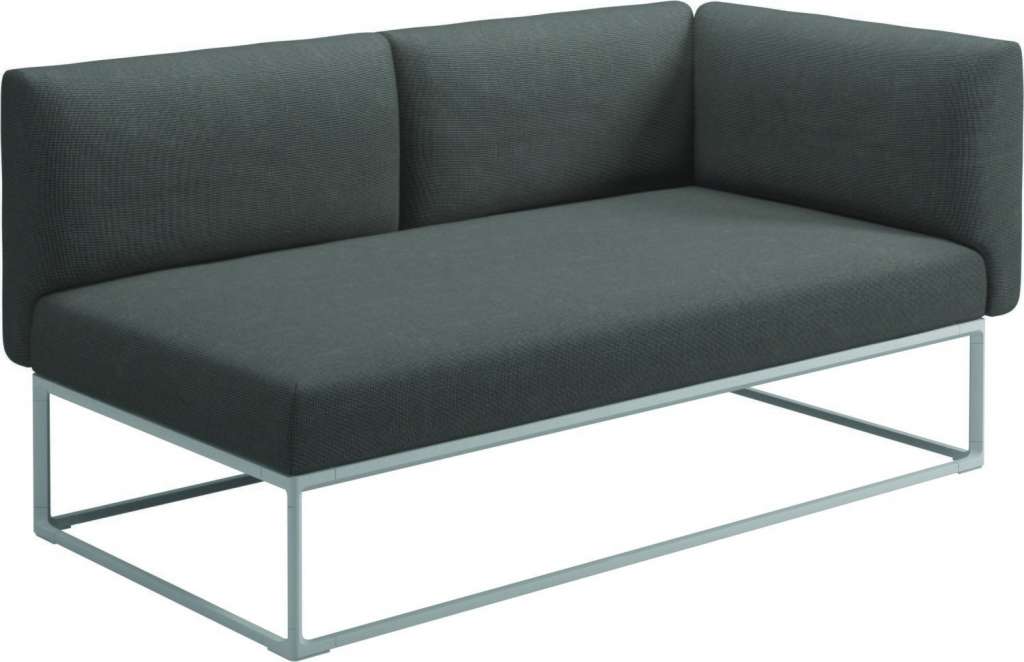 Gloster - Maya Endmodul - granite - gestell white - 161 x 86 cm - outdoor
