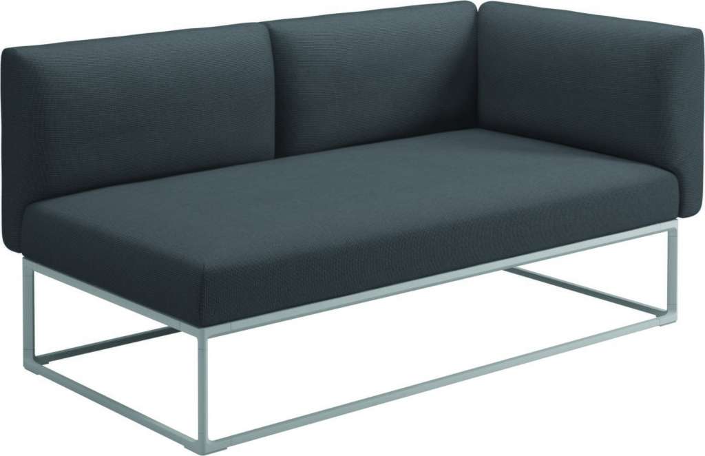 Gloster - Maya Endmodul - anthracite - gestell white - 161 x 86 cm - outdoor