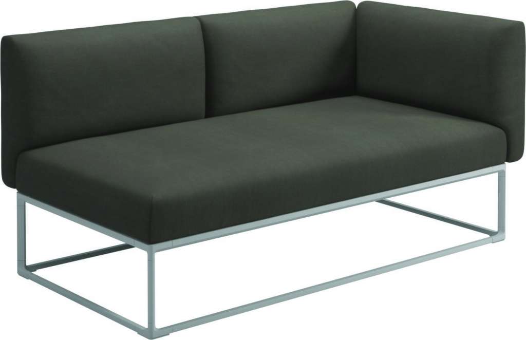 Gloster - Maya Endmodul - fife platinum - gestell white - 161 x 86 cm - outdoor