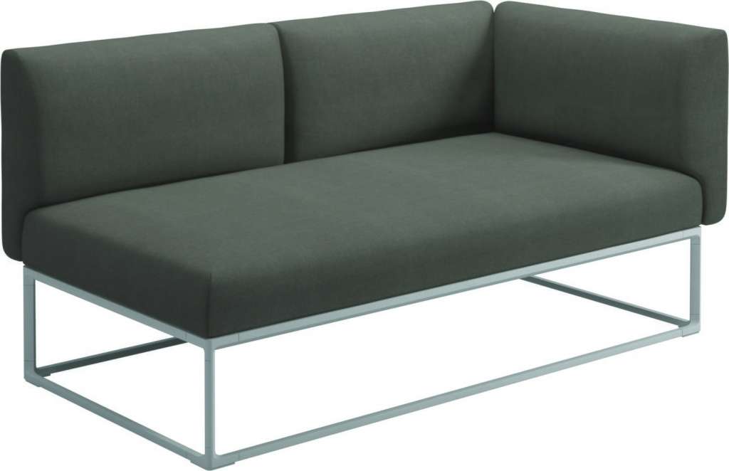 Gloster - Maya Endmodul - fife nickel - gestell white - 161 x 86 cm - outdoor