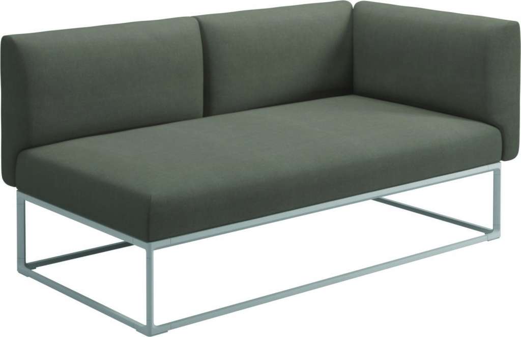Gloster - Maya Endmodul - fife vesterhav sand - gestell white - 161 x 86 cm - outdoor