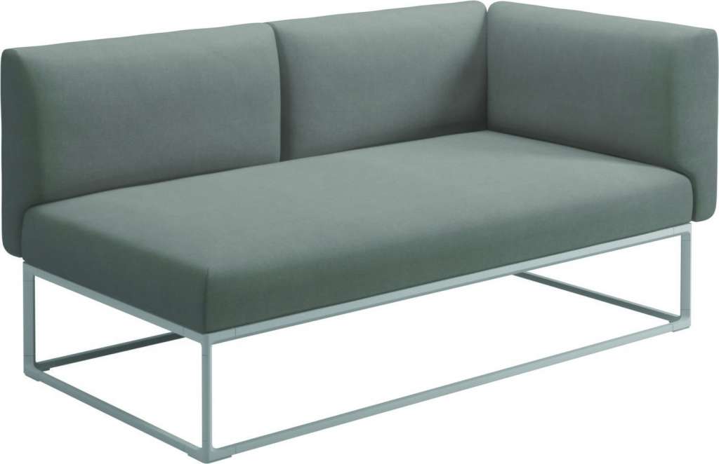 Gloster - Maya Endmodul - fife canvas grey - gestell white - 161 x 86 cm - outdoor