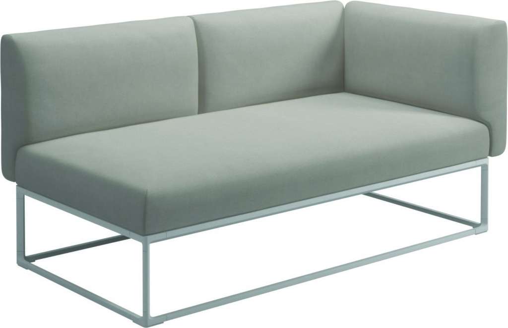 Gloster - Maya Endmodul - fife bone - gestell white - 161 x 86 cm - outdoor