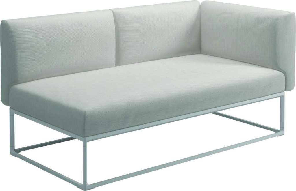 Gloster - Maya Endmodul - elite frost - gestell white - 161 x 86 cm - outdoor