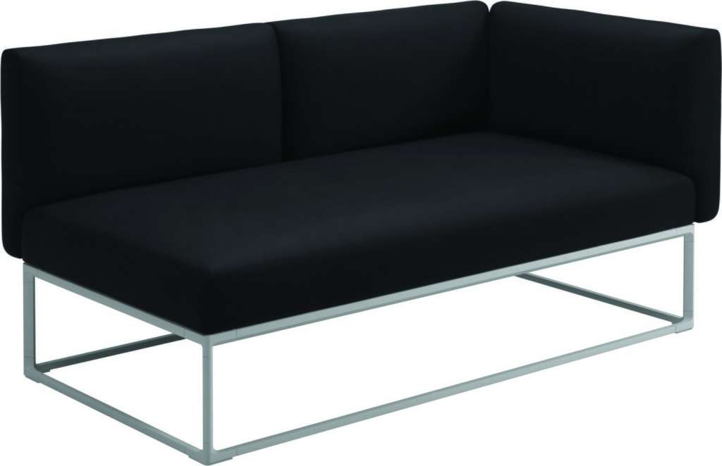 Gloster - Maya Endmodul - fife soot blue - gestell white - 161 x 86 cm - outdoor
