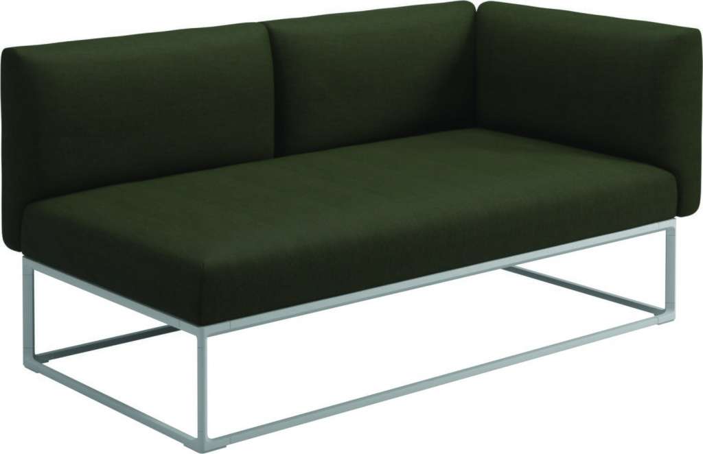 Gloster - Maya Endmodul - fife olive - gestell white - 161 x 86 cm - outdoor