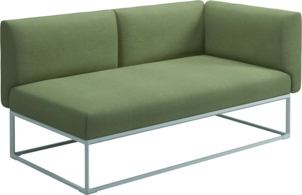 Gloster - Maya Endmodul - fife silky green - gestell white - 161 x 86 cm - outdoor