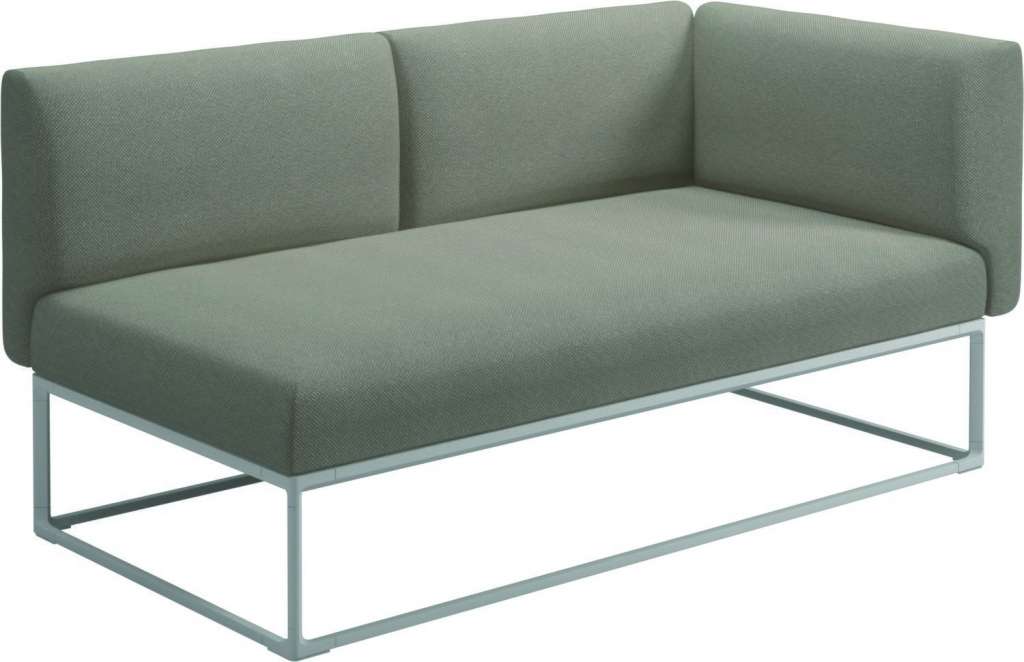 Gloster - Maya Endmodul - robben grey - gestell white - 161 x 86 cm - outdoor