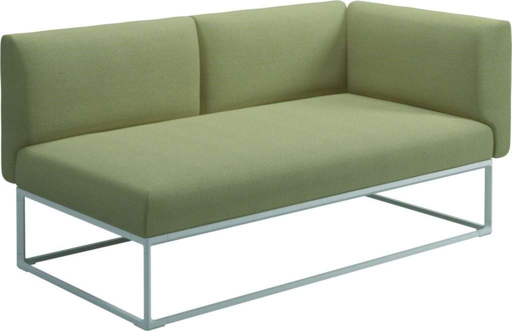 Gloster - Maya Endmodul - robben lichen - gestell white - 161 x 86 cm - outdoor