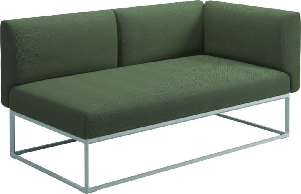 Gloster - Maya Endmodul - robben leaf - gestell white - 161 x 86 cm - outdoor